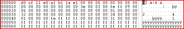 The beginning of a .doc File The beginning of a .doc File